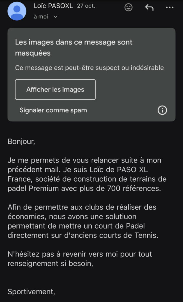 Courts de padel pour remplacer des courts de tennis promotion